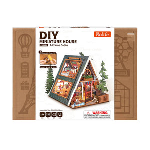 Echo Six Hobbies. Rolife A-Frame Cabin DIY Miniature House DG181, image 7.