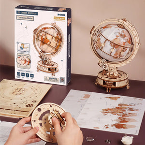 Echo Six Hobbies - ROKR Luminous Globe 3D Wooden Puzzle, Electric Version (ROEST003D), image 7