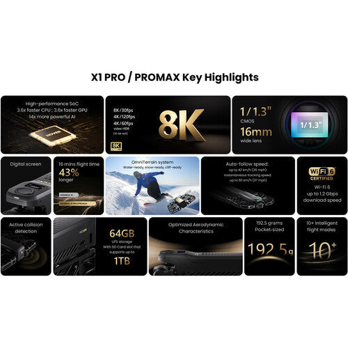 Echo Six Hobbies HOVERAir X1 PROMAX 8K Flying Camera Drone