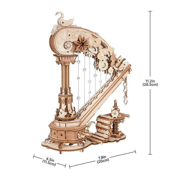Echo Six Hobbies - ROKR Magic Harp Music Box Wooden 3D Puzzle AMK71 (ROEAMK71), image 8