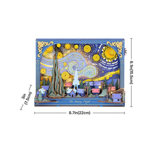 Echo Six Hobbies. Rowood The Starry Night Wall Art 3D Wooden Puzzle TH003, image 8.