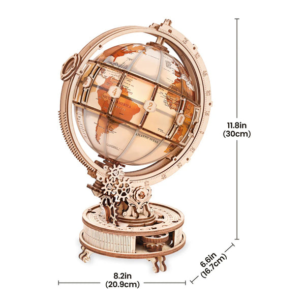 Echo Six Hobbies - ROKR Luminous Globe 3D Wooden Puzzle, Electric Version (ROEST003D), image 9