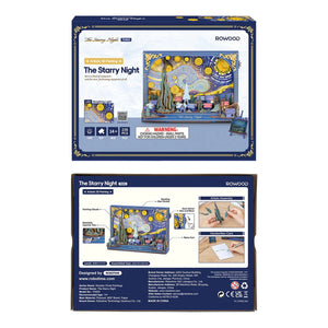 Echo Six Hobbies. Rowood The Starry Night Wall Art 3D Wooden Puzzle TH003, image 9.
