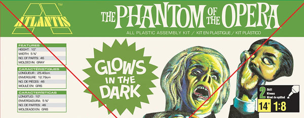 Echo Six Hobbies Atlantis Models 1/8 Lon Chaney Phantom of The Opera Glow Edition Plastic — Plastic model kit