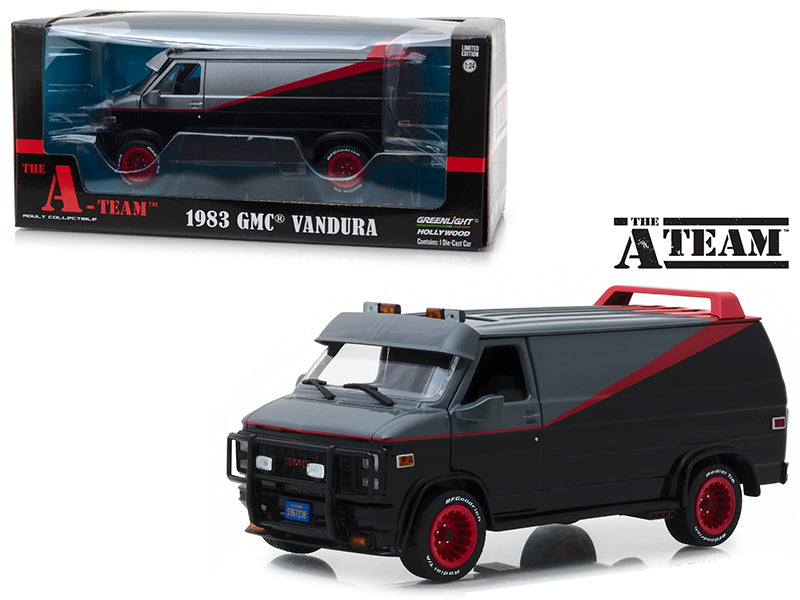 Model of 1983 GMC Vandura from 'The A-Team' with packaging