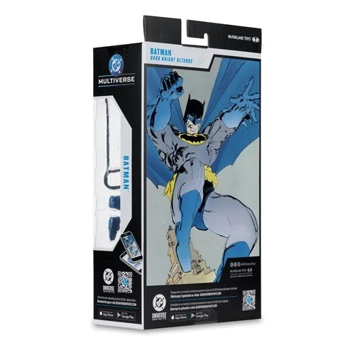 Batman action figure packaging with multiverse branding on a white background