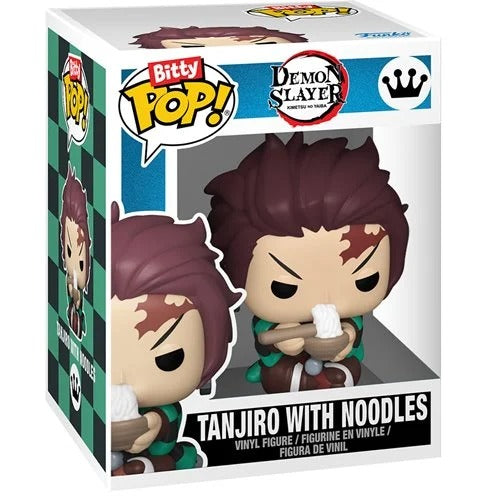 Funko Pop! vinyl figure of Tanjiro with Noodles from Demon Slayer, shown in its original window box packaging.