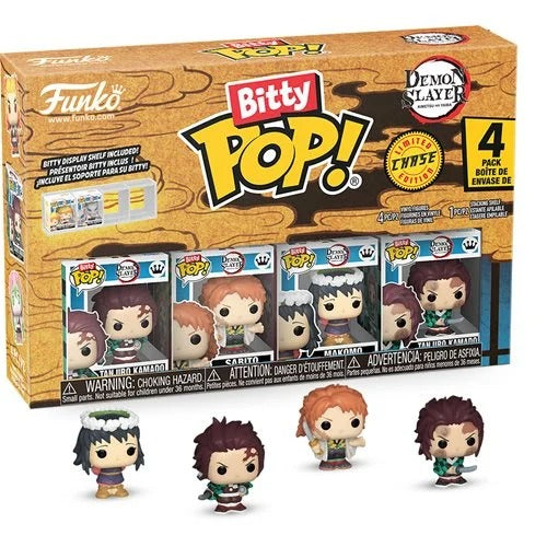 A boxed set of Funko Pop! vinyl figures displayed on a clean white background. The packaging shows the Funko Pop! logo and a window revealing several small character figures with stylized hair and colorful clothing.