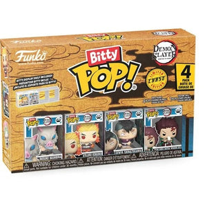 Funko Bitty Pop! packaging for Demon Slayer with four figures inside