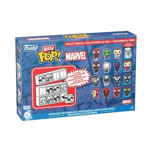 Echo Six Hobbies Funko Pop! Marvel Bity Pop! collectible toy box featuring Marvel characters, shown on a plain white background.