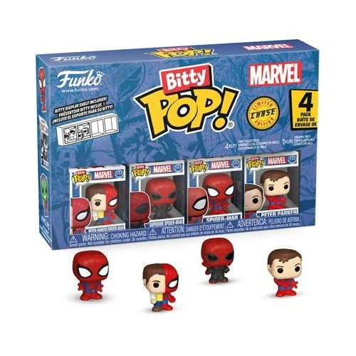 Echo Six Hobbies Funko Marvel Bitty Pop! collection packaging with figures displayed in front.