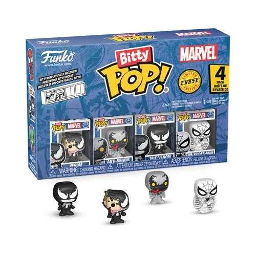 Echo Six Hobbies Funko Bitty Pop! Marvel 4-pack surprise box with four small Marvel character figures displayed in front on a white background.