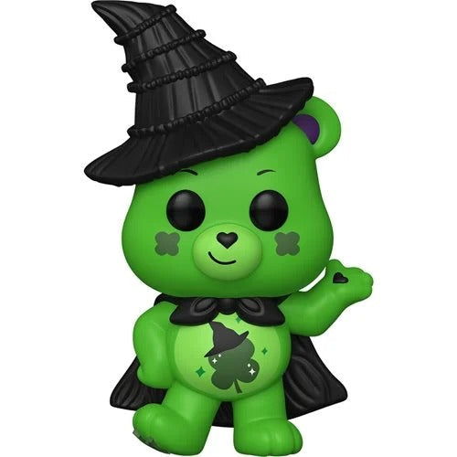 Echo Six Hobbies Funko Pop Movies Care Bears Green bear figurine with witch hat and cape on a white background