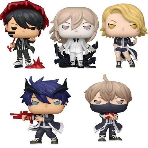Echo Six Hobbies Funko Pop Tougen Aniki Five Funko Pop! vinyl figures from the anime series My Hero Academia, featuring characters Deku Kuroo, Todoroki Touma, Shoto Todoroki, Iida Naoki, and a masked character, shown on a plain white background.