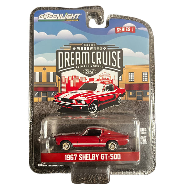 1967 Shelby GT-500 model car in packaging with 'Greenlight' branding