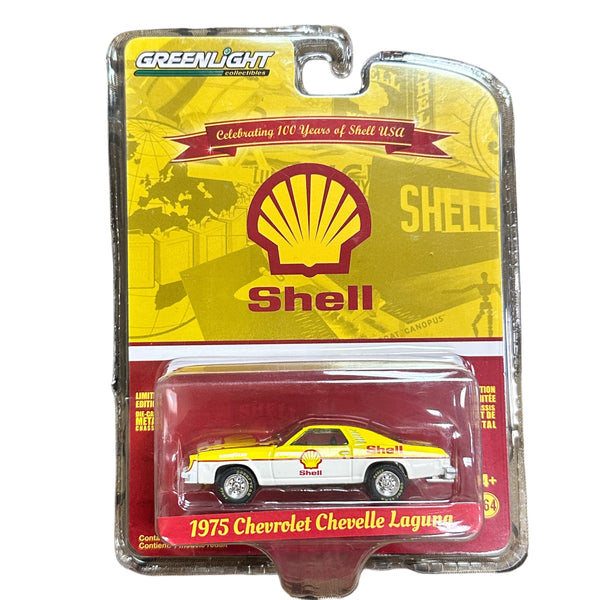Model car in packaging with Shell and Greenlight branding