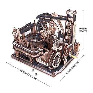 Robotime-ROKR - Spaceport Marble Run 3D Wooden Puzzle — DIY Mechanical 3D Puzzle