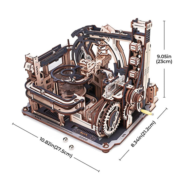 Robotime-ROKR - Spaceport Marble Run 3D Wooden Puzzle — DIY Mechanical 3D Puzzle