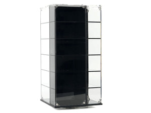 Echo Six Hobbies Black glass display cabinet with white frame on a white background