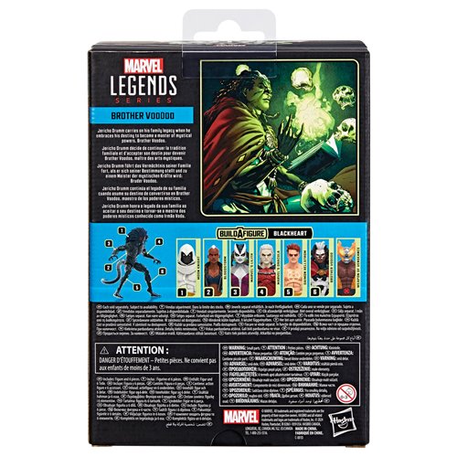Marvel Legends Brother Voodoo action figure packaging with character images and Marvel branding.