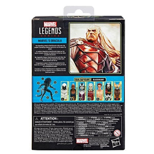 Marvel Legends Series Dracula Action figure packaging with character illustration and Marvel logo.