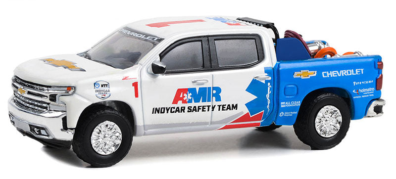 Model truck with AMR IndyCar Safety Team branding on a white background
