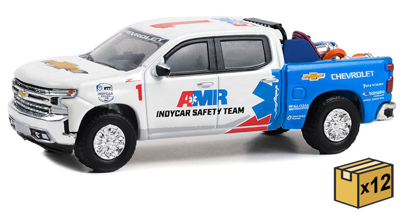 Model truck with AMR and IndyCar Safety Team branding on a white background