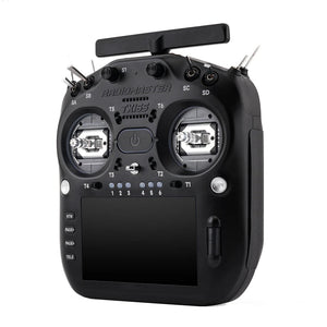 Black radio controller with 'Radiomaster' branding on a white background