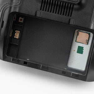 Close-up of a electronic device's internal components on a white background