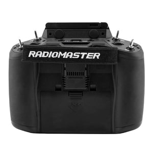 Black RadioMaster remote control receiver on a white background
