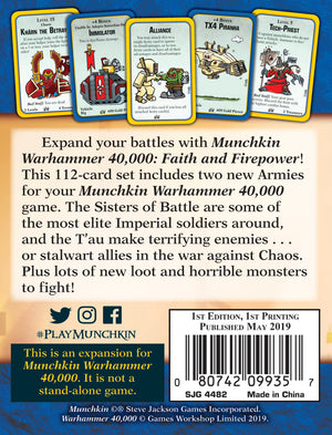 Echo Six Hobbies Munchkin: Warhammer 40K - Faith and Firepower — Board Game