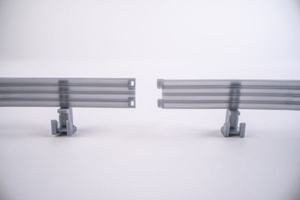 Echo Six Hobbies AFX Racing Two metallic benches on a white background