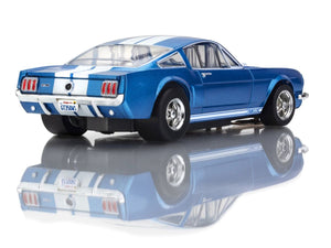 AFX Racing - Shelby GT350 1966 Blue / White Stripes model car showcasing detailed design and vibrant colors, perfect for collectors and hobby enthusiasts supporting STEM learning.