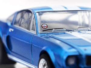 AFX Racing - Shelby GT350 1966 Blue / White Stripes detailed diecast model car, perfect for collectors and hobbyists supporting veteran-owned, STEM-focused missions.