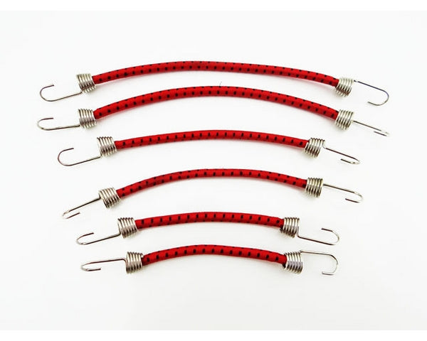 Echo Six Hobbies Hot Racing 1/10 Scale Bungee Cord Set, Black and Red (6pcs)
