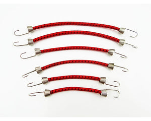 Echo Six Hobbies Hot Racing 1/10 Scale Bungee Cord Set, Black and Red (6pcs)