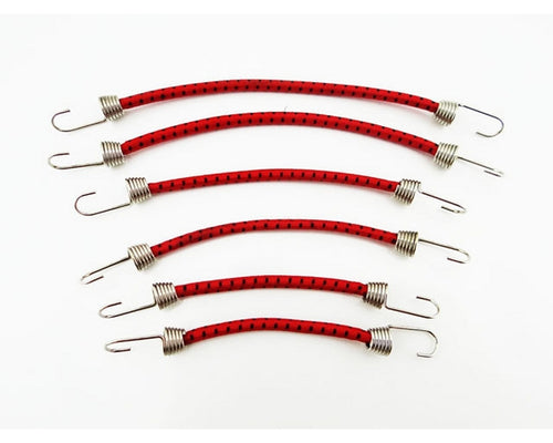Echo Six Hobbies Hot Racing 1/10 Scale Bungee Cord Set, Black and Red (6pcs)