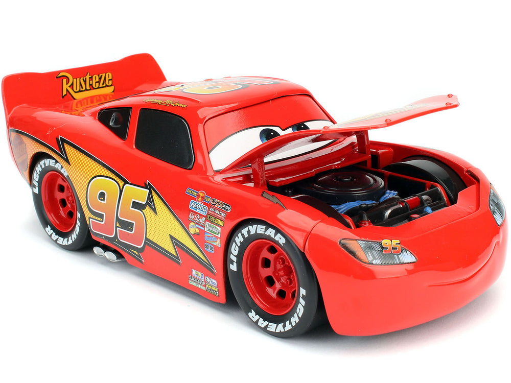 Lightning McQueen #95 Red with Extra Wheels Disney & Pixar "Cars" Movie "Hollywood Rides" Series Diecast Model Car by Jada —