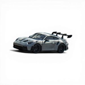 Silver sports car model on a white background