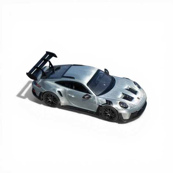 Model Porsche on a white background