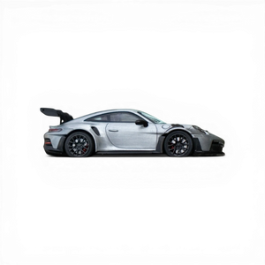 Silver sports car on a white background