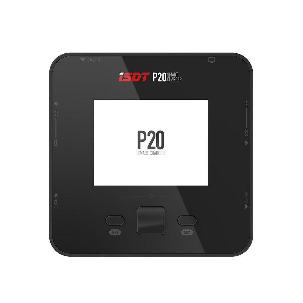 A black desktop laser marking machine, model P20, shown at a three-quarter angle on a white background. The device features a top-mounted display screen, control buttons, and a small orange accent on the side.