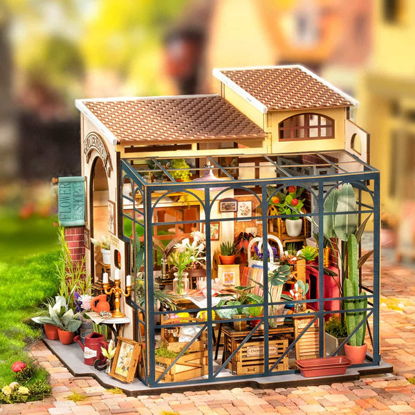 Robotime DIY House; Emily's Flower Shop — DIY Minature House Kit