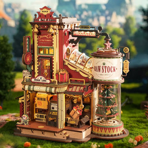 ROKR-Robotime - Christmas Dream Gift Factory Wooden Music Box — Mechanical Puzzles