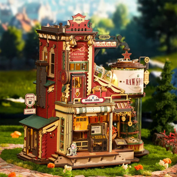 ROKR-Robotime - Christmas Dream Gift Factory Wooden Music Box — Mechanical Puzzles