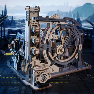 Robotime-ROKR - Spaceport Marble Run 3D Wooden Puzzle — DIY Mechanical 3D Puzzle