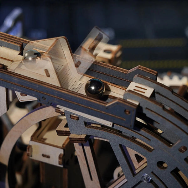 Robotime-ROKR - Spaceport Marble Run 3D Wooden Puzzle — DIY Mechanical 3D Puzzle