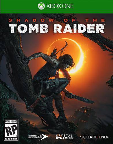 Game cover for 'Shadow of the Tomb Raider' on Xbox One with a character climbing a tree.