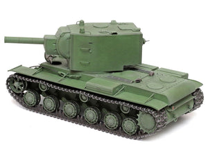 Model of a green tank on a white background
