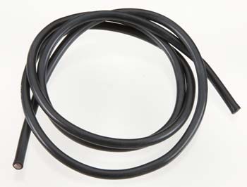 Coiled black rubber hose on a white background